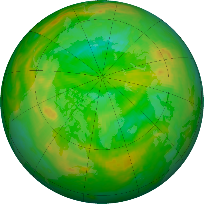 Arctic ozone map for 09 July 1991